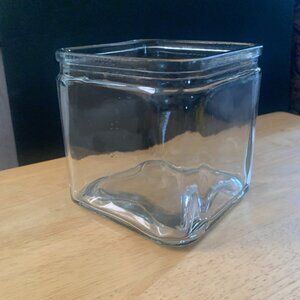 CANDLE JAR - 4.5" x 4.5" square clear glass candle jar, container, display, DIY